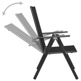 vidaXL 3-piece Bistro Set Aluminium and Textilene Black