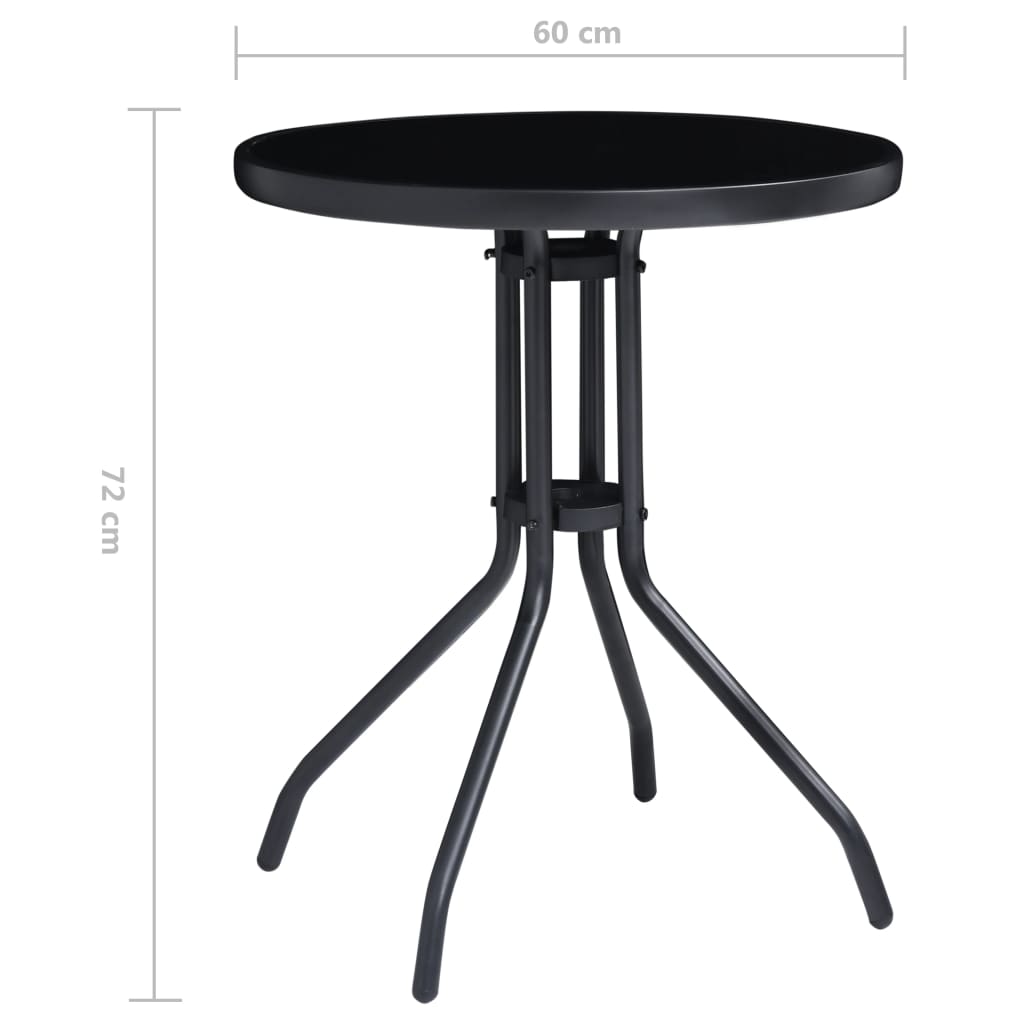 vidaXL 3-piece Bistro Set Black and Anthracite