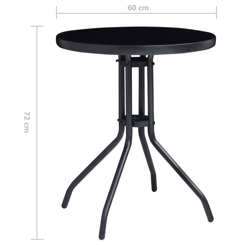 vidaXL 3-piece Bistro Set Black and Anthracite