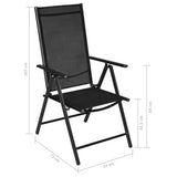 vidaXL 5-piece Garden Dining Set aluminium and textilene black