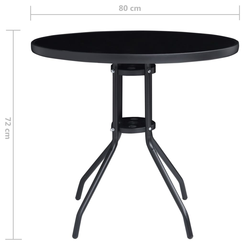 vidaXL 5-piece Garden Dining Set aluminium and textilene black