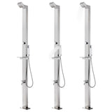 vidaXL Outdoor Shower with Brown Base 225 cm Stainless Steel