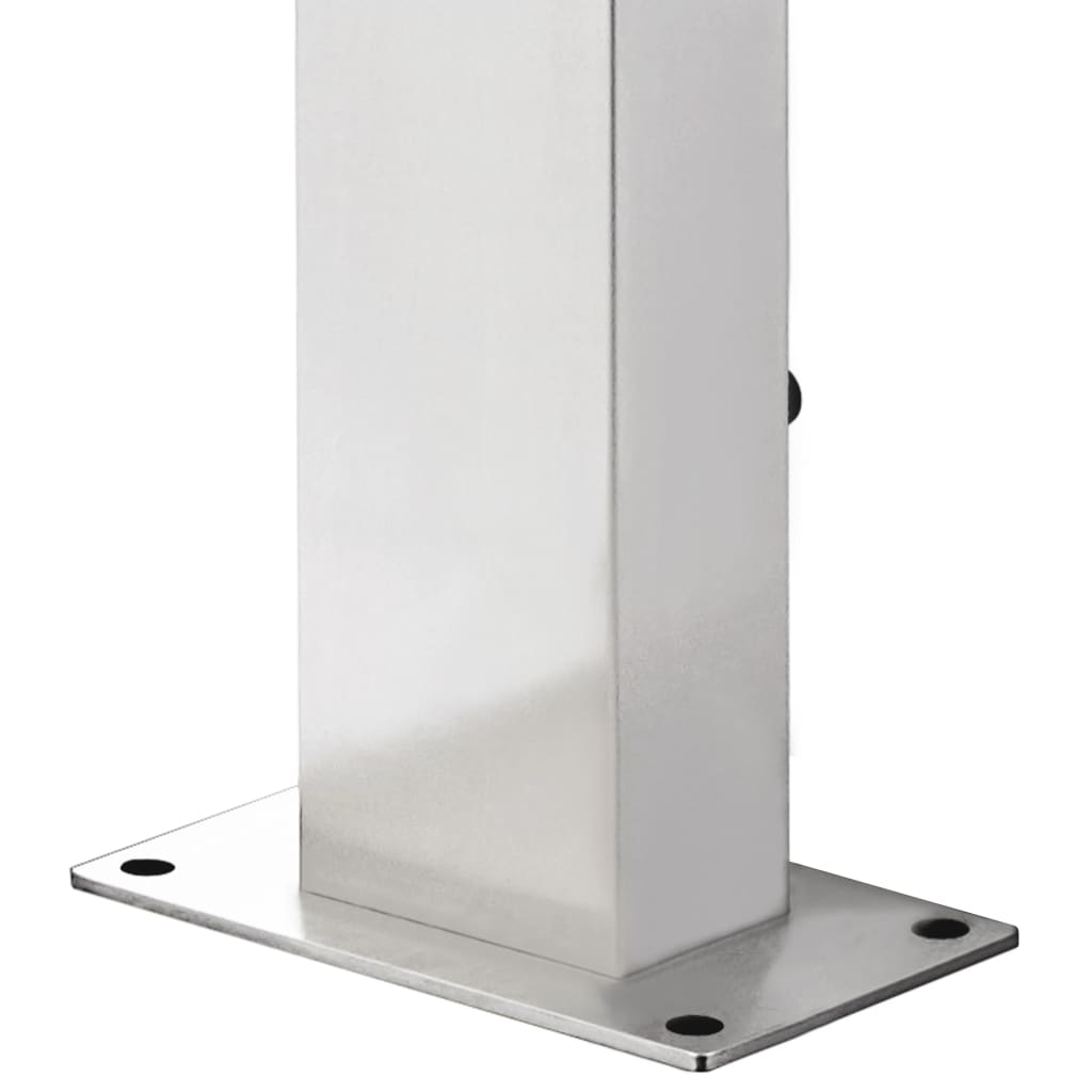 vidaXL Outdoor Shower with Brown Base 225 cm Stainless Steel