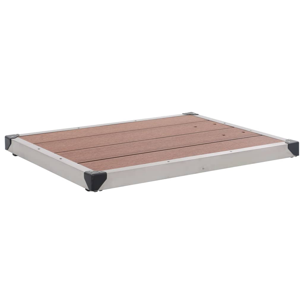 vidaXL Outdoor Shower with Brown Base 225 cm Stainless Steel