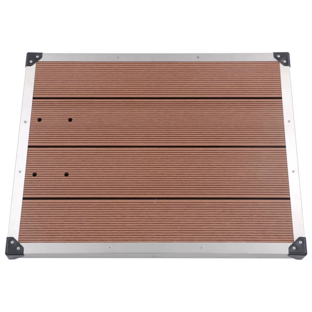 vidaXL Outdoor Shower with Brown Base 225 cm Stainless Steel