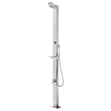 vidaXL Outdoor Shower with Brown Base 225 cm Stainless Steel