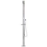 vidaXL Outdoor Shower with Brown Base 225 cm Stainless Steel