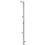 vidaXL Outdoor Shower with Brown Base 225 cm Stainless Steel