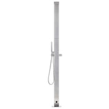 vidaXL Outdoor Shower with Brown Base 225 cm Stainless Steel