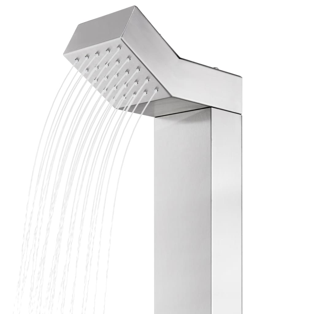 vidaXL Outdoor Shower with Brown Base 225 cm Stainless Steel