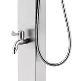 vidaXL Outdoor Shower with Brown Base 225 cm Stainless Steel