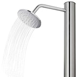 vidaXL Outdoor Shower with Brown Base 220 cm Stainless Steel