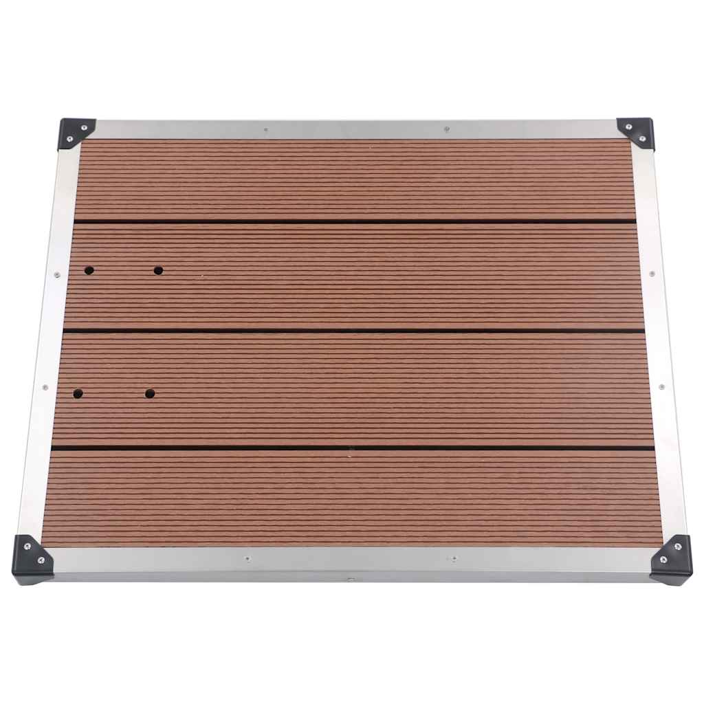 vidaXL Outdoor Shower with Brown Base 220 cm Stainless Steel