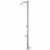 vidaXL Outdoor Shower with Brown Base 220 cm Stainless Steel