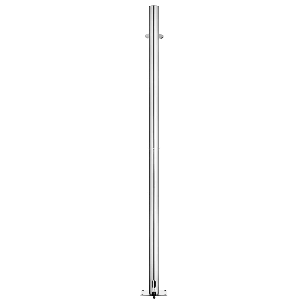 vidaXL Outdoor Shower with Brown Base 220 cm Stainless Steel