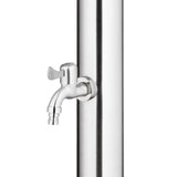 vidaXL Outdoor Shower with Brown Base 220 cm Stainless Steel
