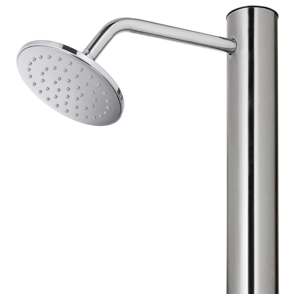 vidaXL Outdoor Shower with Brown Base 220 cm Stainless Steel