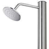 vidaXL Outdoor Shower with Brown Base 220 cm Stainless Steel
