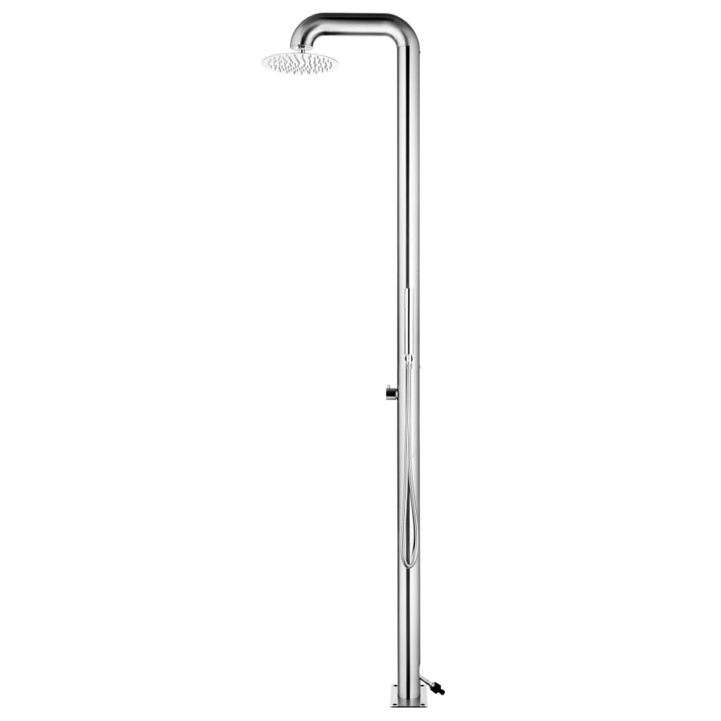 vidaXL Buitendouche met bruine basis 230 cm roestvrij staal