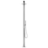 vidaXL Buitendouche met bruine basis 230 cm roestvrij staal