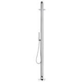 vidaXL Buitendouche met bruine basis 230 cm roestvrij staal