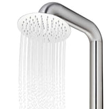 vidaXL Buitendouche met bruine basis 230 cm roestvrij staal