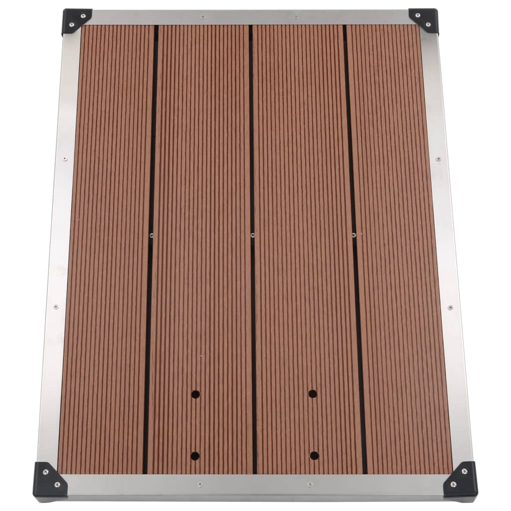 vidaXL Outdoor Shower with Brown Base 225 cm Stainless Steel