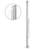 vidaXL Outdoor Shower with Brown Base 225 cm Stainless Steel