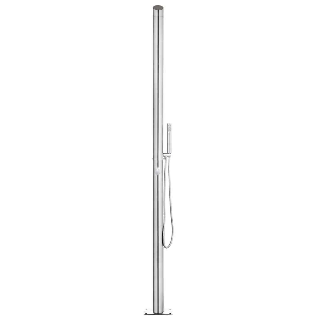 vidaXL Outdoor Shower with Brown Base 225 cm Stainless Steel