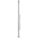 vidaXL Outdoor Shower with Brown Base 225 cm Stainless Steel