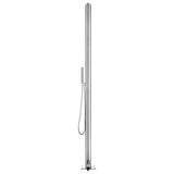 vidaXL Outdoor Shower with Brown Base 225 cm Stainless Steel