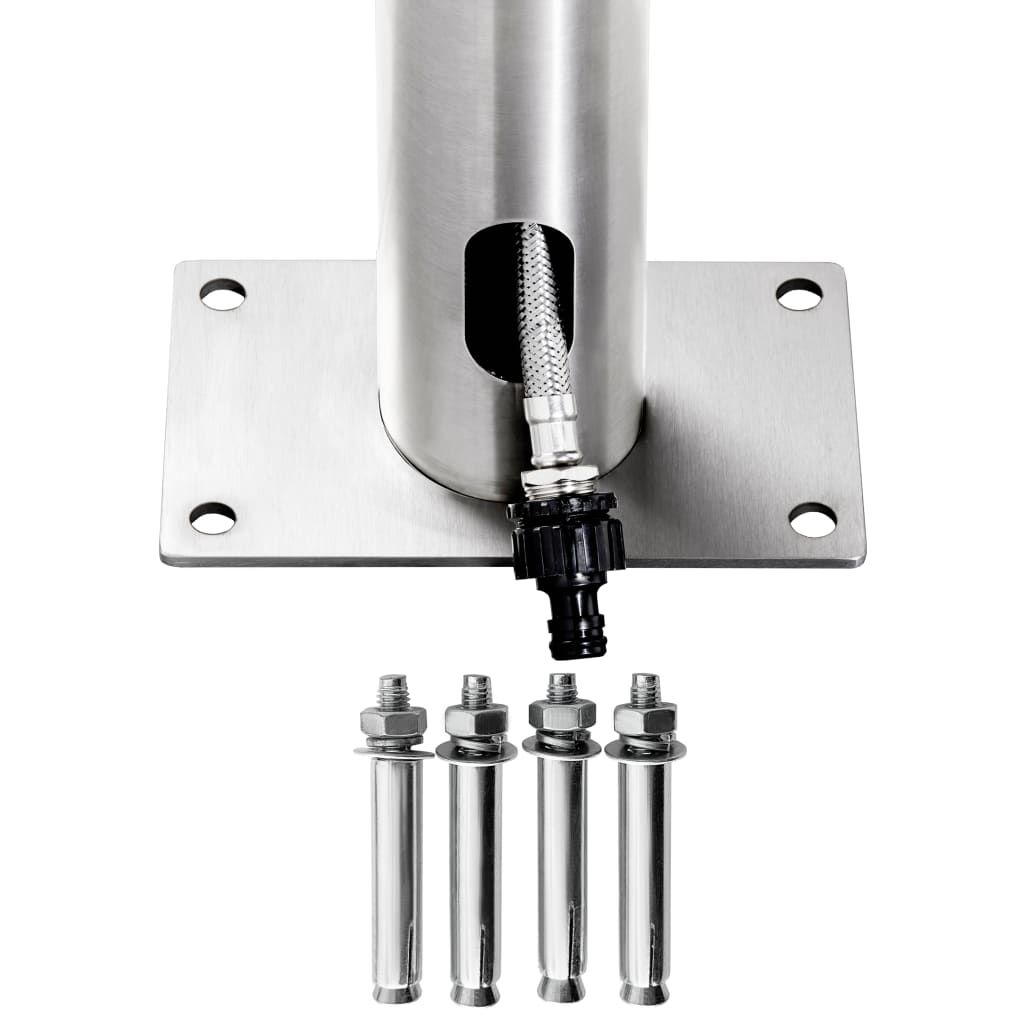 vidaXL Outdoor Shower with Brown Base 225 cm Stainless Steel