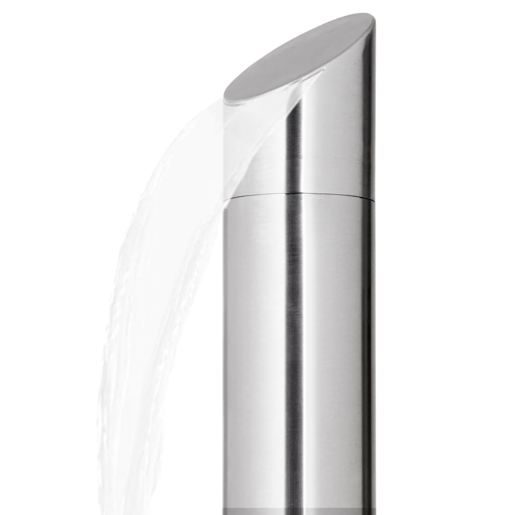 vidaXL Outdoor Shower with Brown Base 225 cm Stainless Steel