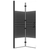 vidaXL Folding Shower Screen 80x140 cm black