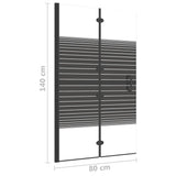 vidaXL Folding Shower Screen 80x140 cm black