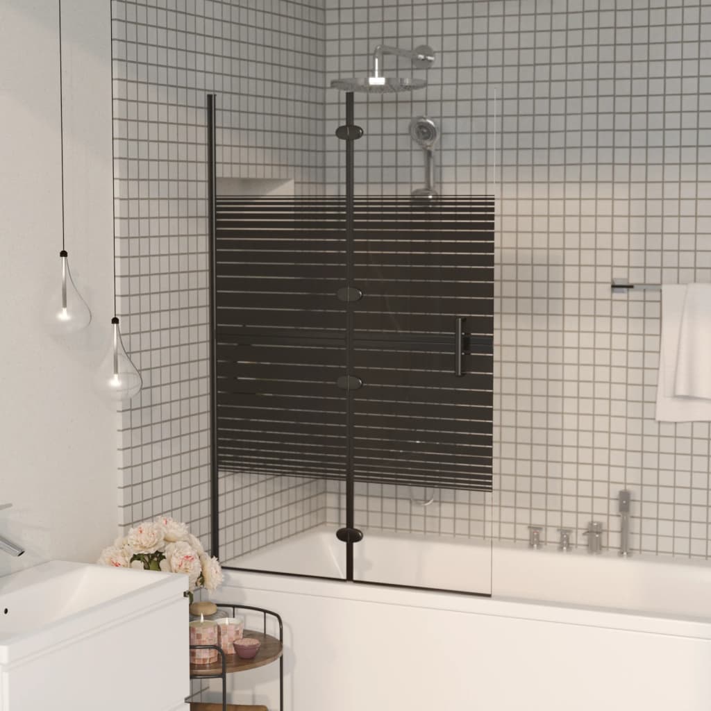 vidaXL Folding Shower Screen 80x140 cm black
