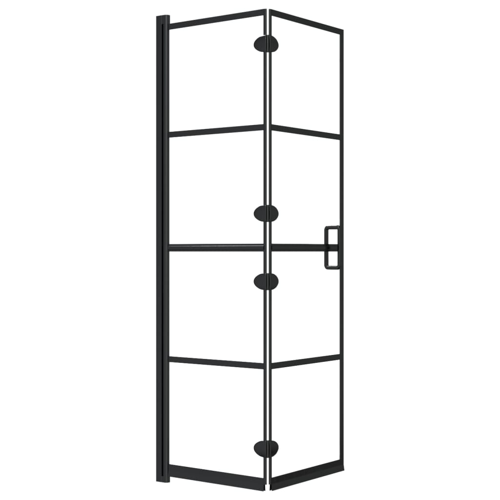 vidaXL Foldable Shower Screen 80x140 cm Black