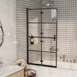 vidaXL Foldable Shower Screen 80x140 cm Black