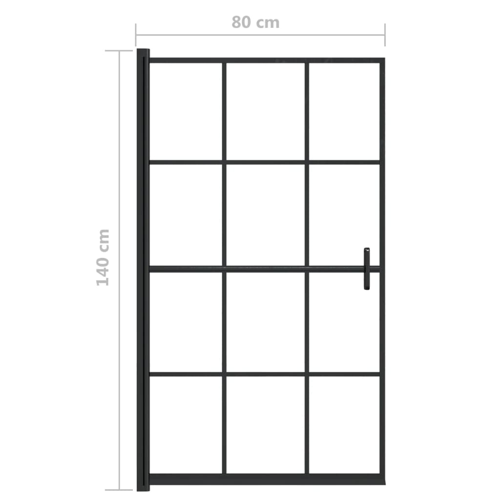 vidaXL Shower Screen 80x140 cm ESG black