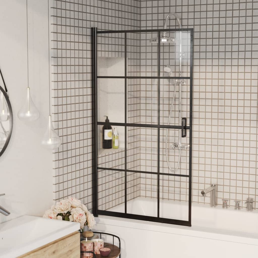 vidaXL Shower Screen 80x140 cm ESG black