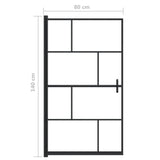 vidaXL Shower screen 80x140 cm ESG black