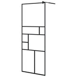 vidaXL Walk-in Shower Screen 80x195 cm ESG Safety Glass Transparent and Black