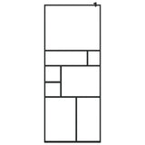 vidaXL Walk-in Shower Screen 80x195 cm ESG Safety Glass Transparent and Black