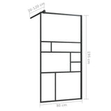 vidaXL Walk-in Shower Screen 80x195 cm ESG Safety Glass Transparent and Black