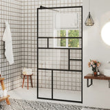 vidaXL Walk-in Shower Screen 80x195 cm ESG Safety Glass Transparent and Black
