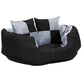 vidaXL Hondenkussen omkeerbaar en wasbaar 65x50x20 cm grijs en zwart