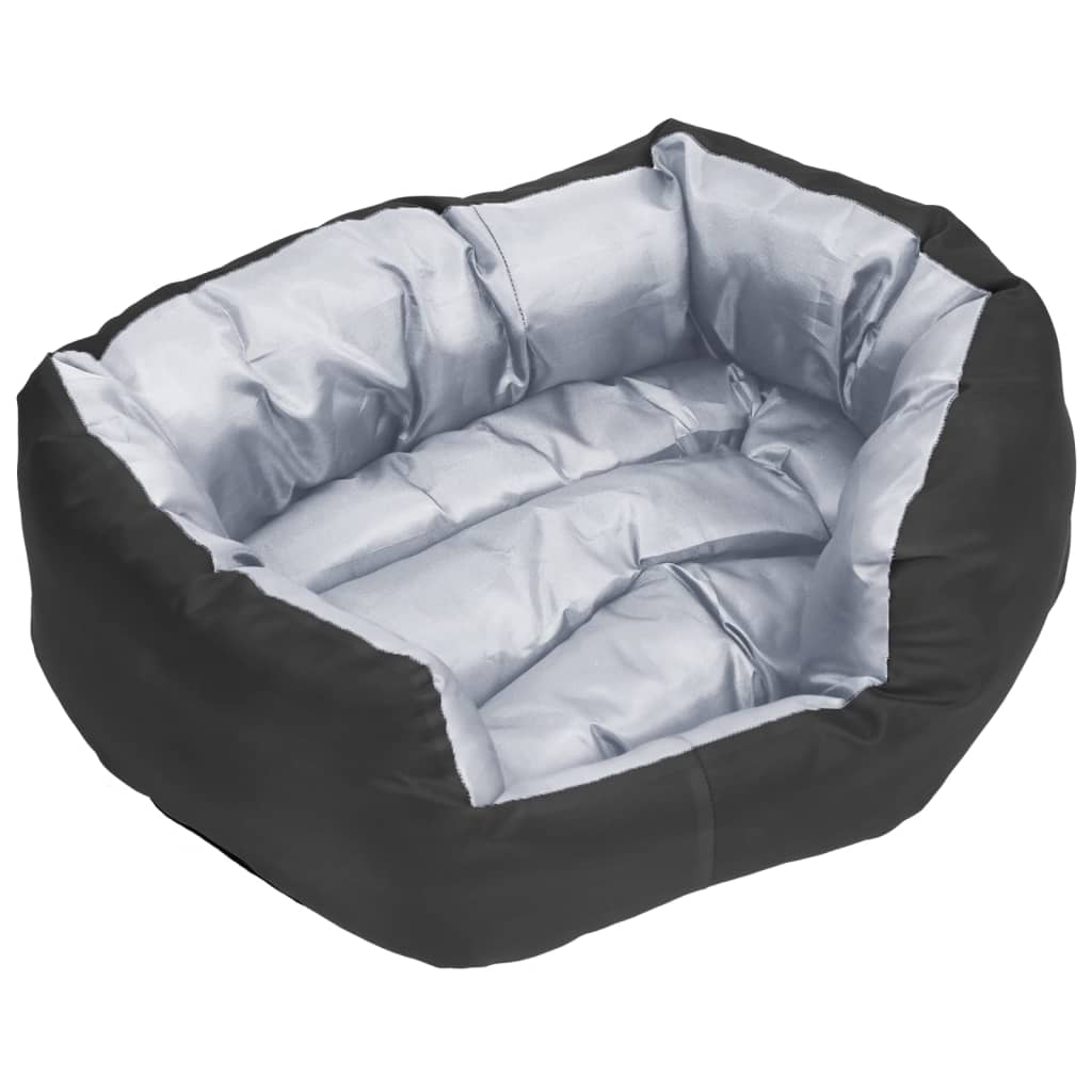 vidaXL Hondenkussen omkeerbaar en wasbaar 65x50x20 cm grijs en zwart