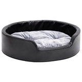 vidaXL Hondenmand 69x59x19 cm peluche et artisanat noir et gris