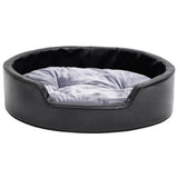 vidaXL Hondenmand 69x59x19 cm peluche et artisanat noir et gris