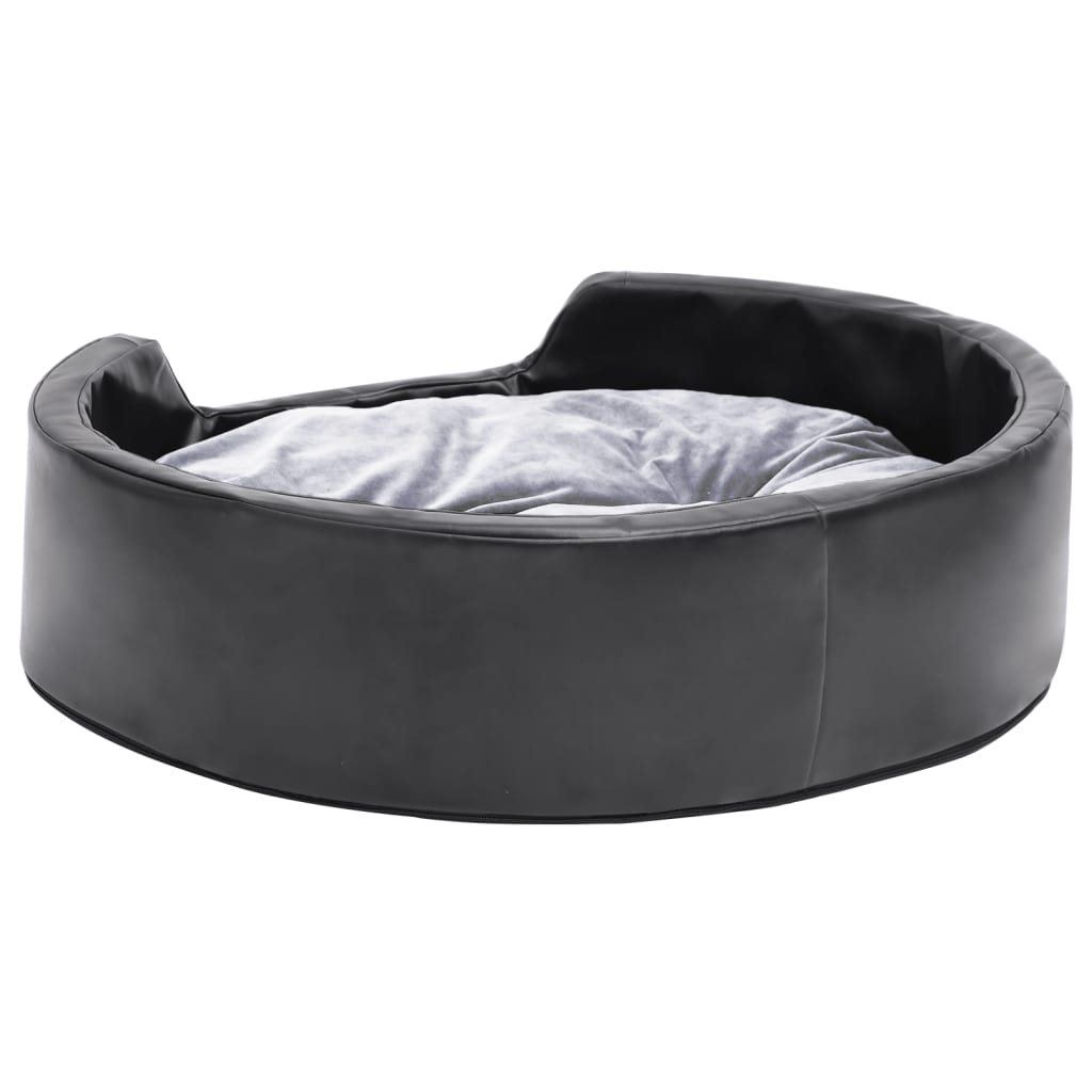 vidaXL Hondenmand 69x59x19 cm peluche et artisanat noir et gris